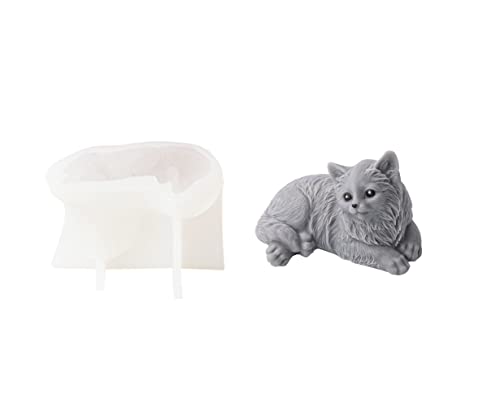 Xidmold 3D Cat Silicone Candle Mold Animal Soap Mold Silicone Cat Mold for Chocolate, Candy, Cake Decor, Soy Wax Candle, Soap, Polymer Clay, Plaster, Resin Art (Cat A)