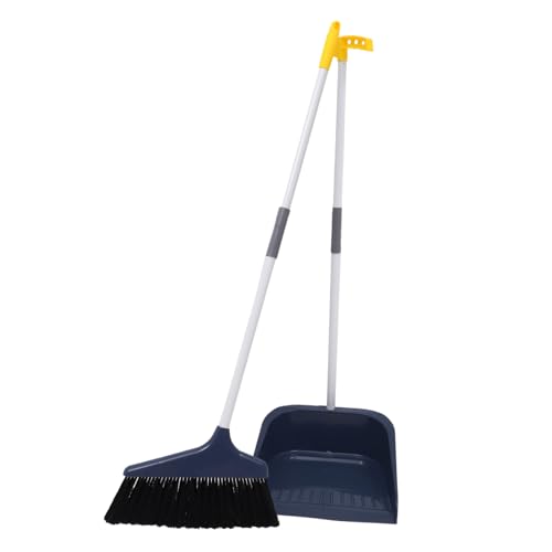 Homoyoyo Weiches Haar Besen und Kehrschaufel Set Langlebiger Bodenreiniger mit Ergonomischem Griff Haushaltsfreundliches Standkehrblech für Einfache Raumreinigung Praktisches