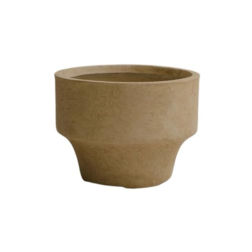 Zhaoj24-05 Macetas de Interior Macetas Redondas de Color Camel, Maceta enana de Arcilla de magnesio con Orificios de Drenaje, for Mesa, Piso, Dormitorio, Estudio, balcón Maceta