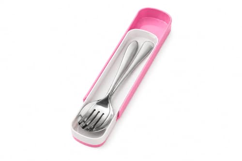 Image of Cutlery Set with Box for Dining | Stainless Steel Spoon, Fork | Reusable Tableware for Home, Kitchen, Office, Restaurant & Travel | Durable Mirror Finish Flatware