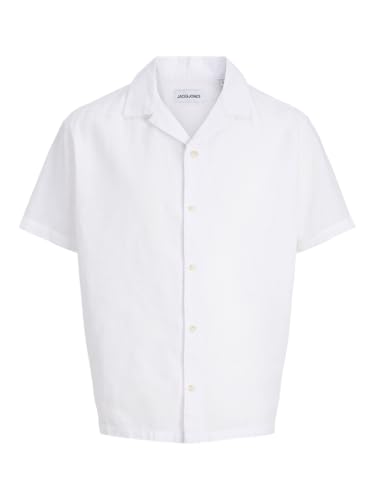 Jjesummer Linen Blend Resort T-Shirt SS Sn, Blanc., XS