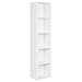 Produktbild WOLTU Bücherregal mit 5 Fächern, Standregal Weiß, Würfelregal, freistehendes Regal, Büroregal Aktenregal aus Holzwerkstoff, 30x132x24 cm (BxHxT), SK003ws5