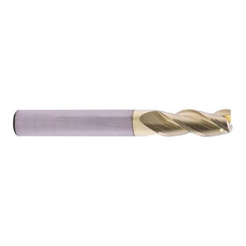 Image of 5 /16 inch 3 Flute Solid Carbide Square End Mill, ZrN Coated for Aluminum | 37 Helix, 5 /16 inch Cutting Dia, 5 /16 inch Shank Dia, 13 /16 inch Length of Cut, 2-1 /2 inch Overall Length, for Milling Aluminum and Copper