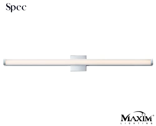 Image of Maxim Lighting Spec Vanity 48 inch 1-Light Bath Vanity Light | Polished Chrome Aluminum Finish | Pmma Acrylic Shade | Contemporary Indoor Light Fixture | Ideal for Bathrooms & Powder Rooms | 52008PC