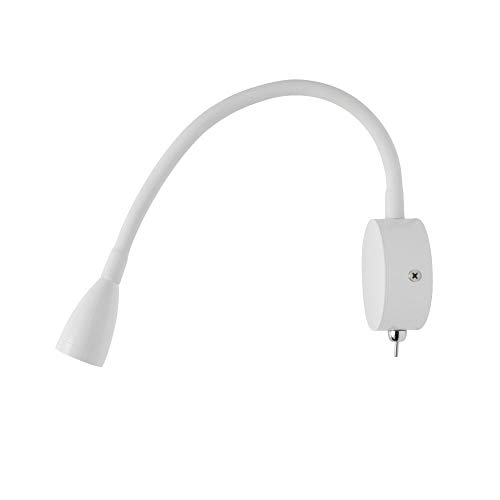 Aplique de pared negro 1W con interruptor, pack de 2 lámparas de lectura ajustables de luz fría
