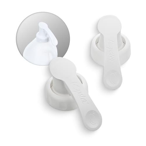 Topster - Verter de leche (blanco) - Verter botellas de leche para botellas de plástico, para botellas de leche semidesnatada, elimina derrames de leche, desorden y goteos alrededor de la cocina y el