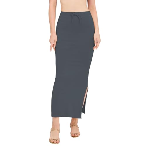Image of DESI GIRL Cotton Lycra Stretchable Saree Shapewear Petticoat with Drawstring for Women | Fishcut Saree Petticoat with Side Slit for Easy Movement | Saree Shaper | Long inskirt