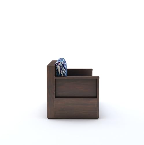 Image of Sheesham Wood 2 Seater Sofa Set with Cushion for Living Room Home Hall Wooden Sofa for Hotel Office (Walnut Finish)