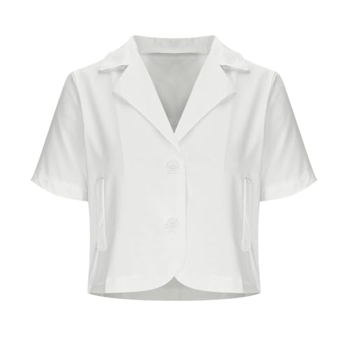 Short Sleeve Blazer For Women Lightweight Business Casual Fashion Suit 2025 Summer Lapel Open Front Work Office Jacket3