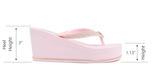 Image of Juicy Couture Women's Wedge Platform Flip Flops, Fashion Beach Sandals with Soft Footbed and Thong Style