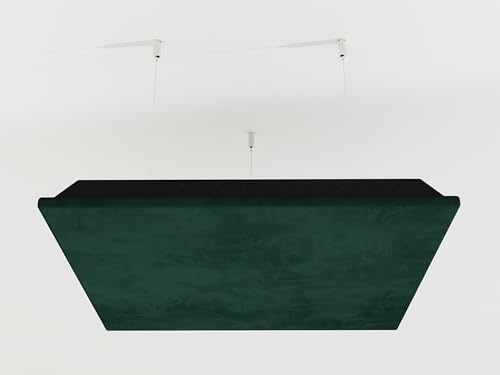 2パック ? 天井アコースティックファブリックベルベットパネル「Cinematic-C」取り付けキット付き | 装飾アート アコースティッククラウドパネル | カラー:(グリーン、パネル50x50x5cm)