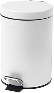 Beldray LA038098WHT 3 Litre Round Waste Small Pedal Bin - With Soft Closing Lid & Inner Bucket, Perfect For Offices, Kitchens, Bathrooms, Cosmetics & Bedrooms, White