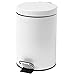 Produktbild Beldray LA038098WHTEU7 Badezimmer-Fußpedal-Mülleimer - Kleiner runder Edelstahl-Hygienemülleimer für Schlafzimmer, Büro, Küche, WC, weicher Schließmechanismus, herausnehmbarer 3L-Innenbehälter, Weiß