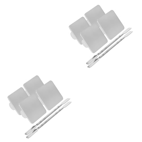 1 セット リングパレット ファンデーションパレット ステンレス製のメイクアップパレット ペイントパレット 絵の具トレイ ファンデーション用メイクプレート 化粧品パレット メイクア (シルバー×2個,4.30X3.30X2.00CMx2pcs)