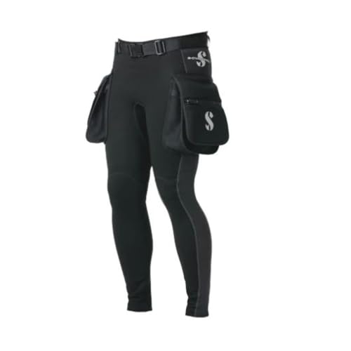 SCUBAPRO Hybrid Cargo Men's Scuba Diving Pants, 1mm, X-Foam Neoprene, w/Large Pockets and Adjustable Belt, Large