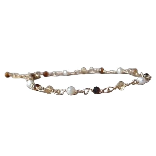 LKBEADS citrine  rondelle 4mm faceted 7inch Sterling Silver Stacking Beaded Bracelet, Simple Layering, Dainty Gemstone Bracelet, Fine Jewelry, Minimalist,