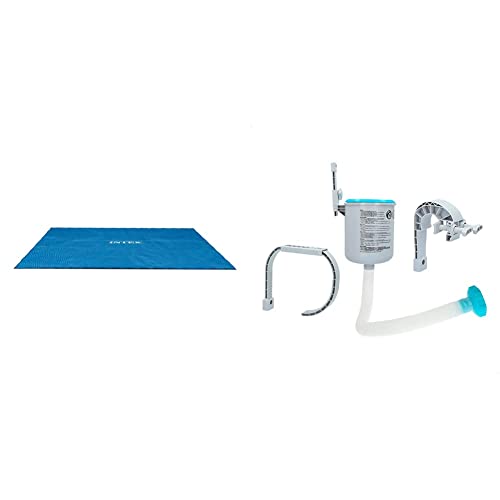 Intex 29027 Telo Termico Rettangolare, Blu, 732 x 366 cm & 28000 Deluxe Skimmer per Pompe Filtro da 3.028 l/h, Grigio/Blu, 20.96 x 33.02 x 24.13 cm