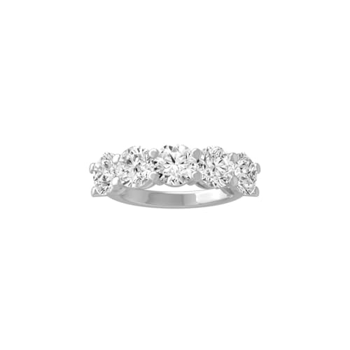 1/2 Carat - 5 Carat Lab Grown Diamond Five Stone Ring | 14K Solid...