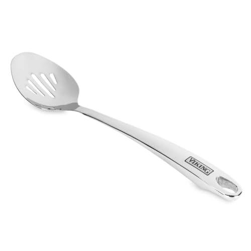 Image of Viking Kitchen Utensils Set, 6 Piece Stainless Steel Cooking Utensil Set, Includes Spatulas, Spoons, Pasta Fork, and Deep Ladle, Hollow Forged, Silver