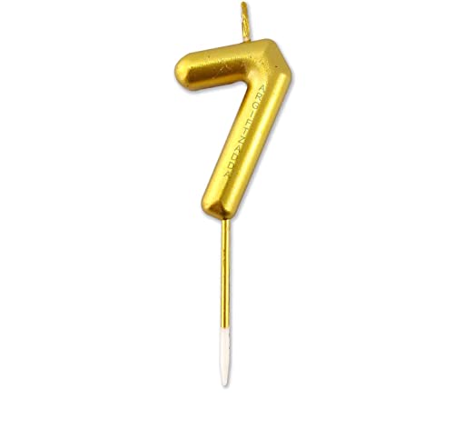 Image of AR Giftzadda 71 Number Cake Topper Golden Chrome Candle for 71st Birthday /Anniversary Party Celebrations Pack of 1 ((71 Number Gold Chrome Candle)