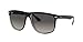 Ray-Ban Unisex RB4147 Boyfriend Square Sunglasses, Black On Transparent/Light Grey Gradient Dark Grey, 60 mm