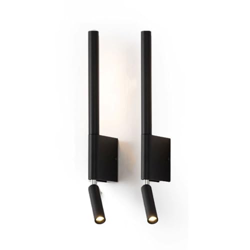 DLHH Paquete de 2 Apliques de Pared Largos, lámpara de Pared LED Lineal Moderna, Foco de Lectura de Montaje en Pared Giratorio de 345° con Interruptor de Encendido/Apagado, iluminación