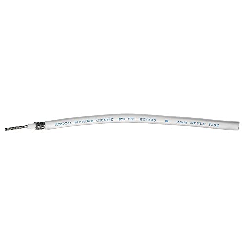 Câble coaxial RG58CU Ancor de haute précision blanche en 100FT