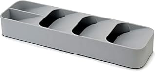 Joseph Joseph Drawer Store - Large Compact Cutlery Drawer Organizer, 6 compartments, holds 48 pieces - Grey