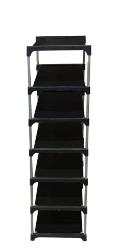Image of Multi Utility 6 Layer Shelf Collapsible Metal Pipes with Non-Woven 100GSM Fabric Cover for Shoe /Cloth /Toy /Books Rack (Brown, Metal)