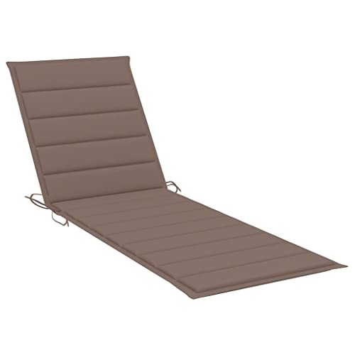 vidaXL Coussin de Chaise Longue Coussin de Transat de Patio Coussin de Bain de Soleil de Jardin Extérieur Terrasse Taupe 200x50x3 cm Tissu