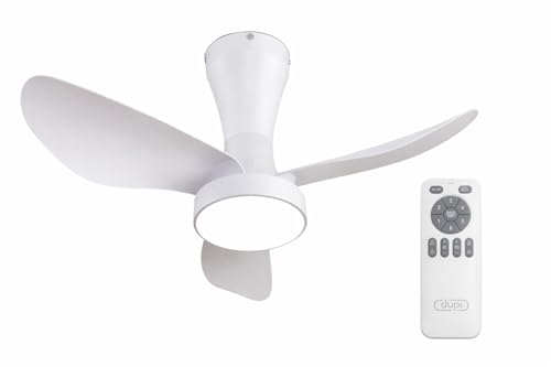 DUPI Ventilador de Techo PRO AIR | Motor DC Silencioso | 6 Velocidades | Luz LED Dimmable 3000–6000K | Mando con Temporizador | Ø 80 cm | Blanco