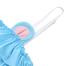 Littleforbig Cotton Fancy Bunny Romper Onesie Pajamas Teddy Lingerie One Piece Babydoll Bodysuit: Blue Bear X-Small