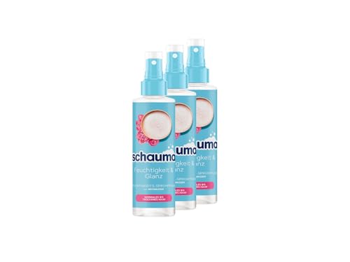 Schauma Cuidado de pulverización Hidratación y brillo (3 x 200 ml), acondicionador con spray que ayuda a desenredar el cabello, acondicionador con protección térmica de hasta 230 °C, acondicionador
