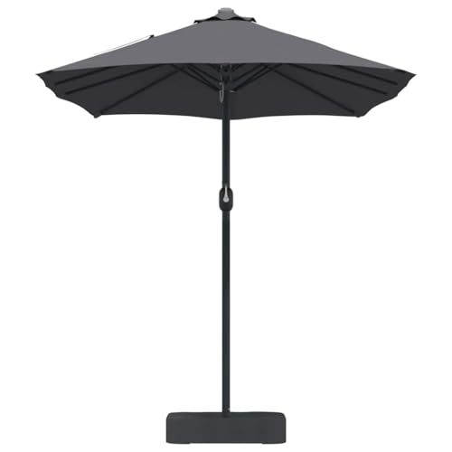 Sombrilla de jardín grande antracita para terraza con manivela 5