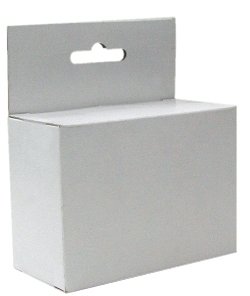White Retail Hang Gift Jewelry Box Plain 100 Pack 3 1/2" x 1 5/8" x 2 1/2" .020 WCC, Straight Tuck W/ 1" Hang Tab