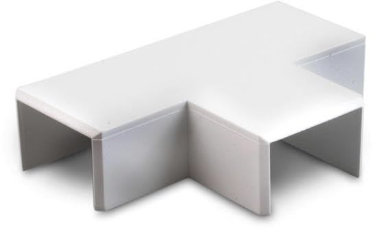 25mm x 40mm PVC White Electrical Cable Cover Mini Trunking Conduit Wire Tidy Self Adhesive + Bends (1 x 25mm x 40mm Tee Piece Only)