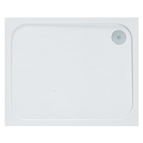 Go Bathrooms Anti Slip White Rectangle Shower Tray 1200 x 700mm Non-Slip Shower Enclosure Cubicle Low Profile Shower Tray