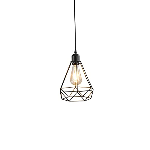 Lampe suspendue en fer forgé MOCHAMIK cage noire décorative E27