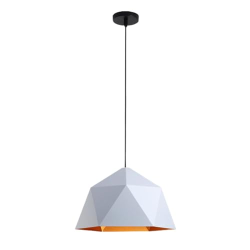 Lámpara colgante individual de metal con pantalla geométrica moderna para barra de bar y comedor