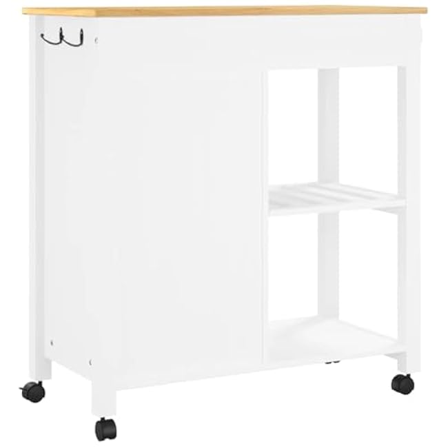 Kitchen Trolley Monza 33.1x15.7x35.4 Solid Wood Pine Kitchen Dining Trolleys-GwNctSng