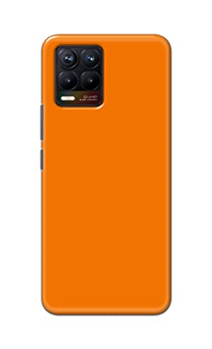 Image of Plain Orange Hard Back Case Cover for Realme 8 / Realme 8 Pro Back Cover -(J5) VNS2229