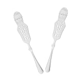 LIFKOME 2 Stück Absinthlöffel aus Edelstahl Absinth-Brunnen Barkeeping Supplies Absinth Löffel Absinth-Filterlöffel Eisteelöffel Löffel Besteck Bar Löffel Rostfreier Stahl Silber