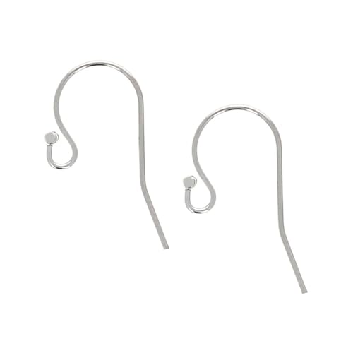 50pcs Adabele 316 Grade Surgical Stainless Steel Hypoallergenic 23mm Ball End Fish Earring Hooks Ear Wire (Wire 0.7mm/21 Gauge) for DIY Earrings Jewelry Making SEF242
