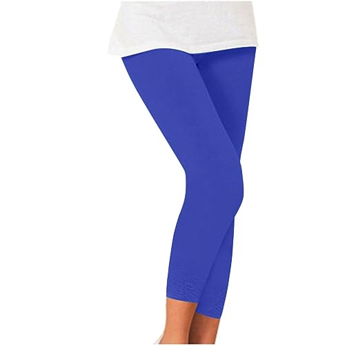 Capri Leggings for Women 2025 Summer Casual Stretch Yoga Pants Slimming Workout Athletic Exercise Comfy Pencil Pants Blue XXXXL