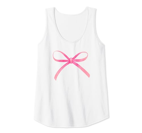 Coquette Aesthetic Girlycore Balletcore Fiocco rosa per ragazze Canotta