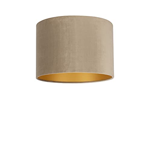 Uniqq Abat-jour velours taupe Ø 35 cm - 20 cm de haut