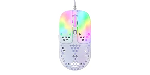 Xtrfy MZ1, Ultra-Light Wired Gaming Mouse, Cutting-Edge Pixart 3389 Sensor, Unique Shape for Optimum Aim, Adjustable RGB Lighting, Zy’s Rail Edition (White)