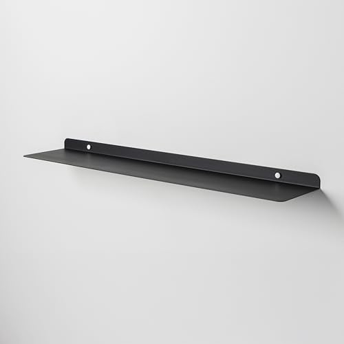Steelnovo | Zeno, Mensola da Parete in Metallo Verniciato, Mensola da Muro Portaoggetti, 80x3x15 cm, Colore Nero, Design Minimal e Moderno, Scaffale da Muro, Made In Italy