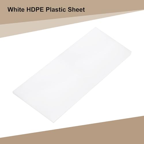Image of MECCANIXITY HDPE Plastic Sheet 1 /4 inch Thick, 10 inch x 24 inch High Density Polyethylene Plastic Blocks, HDPE Cutting Board for DIY, Home Floor Improvement, White