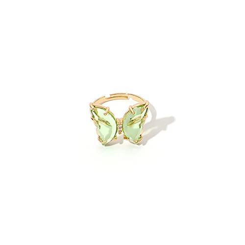 Caiyao 8Pcs Colorful Vintage Bohemian Acrylic Butterfly Knuckle Rings Set For Girl Women Teens Cute Lovely Open Adjustable Cuff Circle Finger Thumb Animal Ring Retro Boho Insect Jewelry-A 8Pcs thumb #2